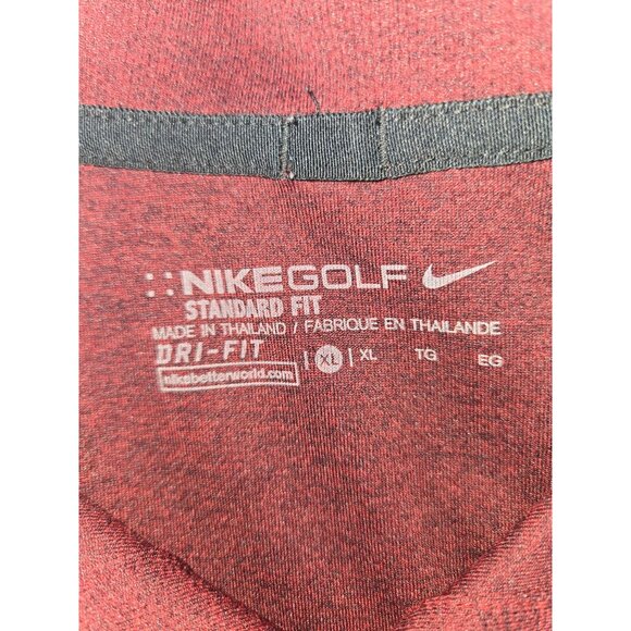 Nike Dri-Fit Golf Standard Fit Mens Polo XL Burgundy & Red Colorblock - Picture 5 of 8